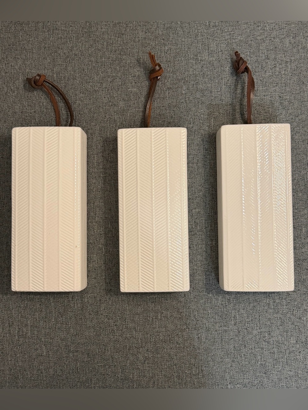Hobby Lobby Cream Ceramic Hanging Vases 
Set of 3